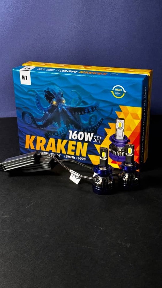 هدلایت H7 مدل KRAKEN سفید شرکتی اصلی نور فوق‌العاده قوی و کم‌مصرف
