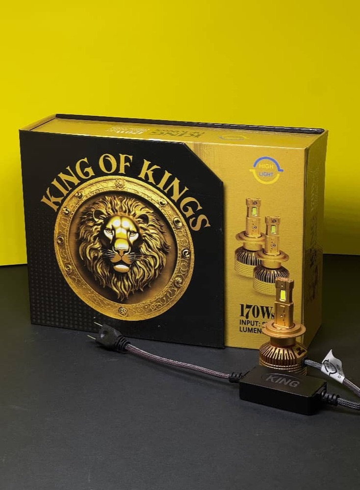 هدلایت H7 مدل KING سفید شرکتی اصلی نور بسیار قوی و کم‌مصرف
