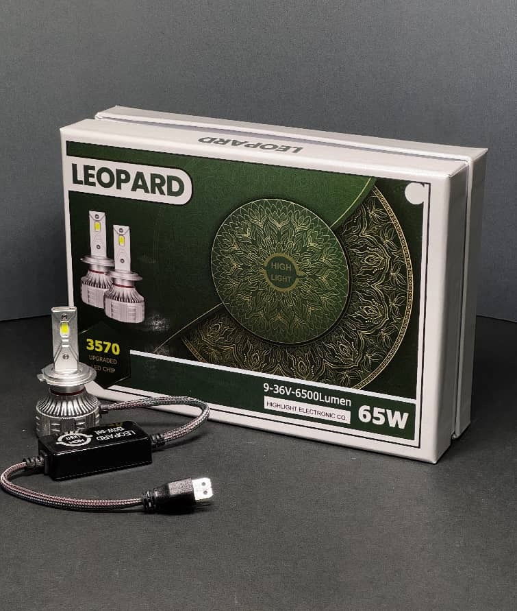 هدلایت H7 مدل LEOPART توان 130 وات نور سفید شرکتی اصلی نور بسیار قوی
